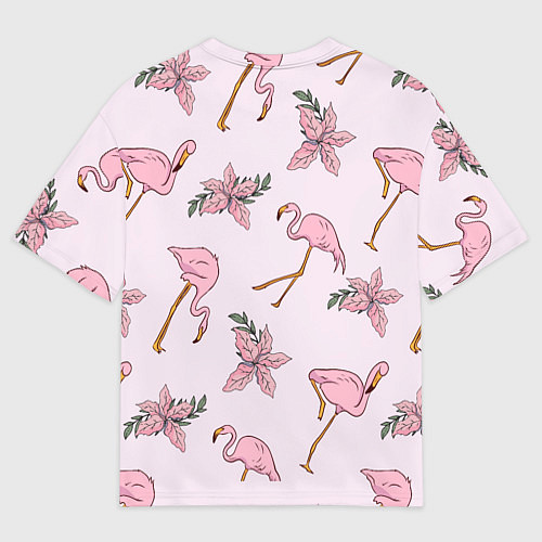 Мужская футболка оверсайз Розовый фламинго / 3D-принт – фото 2