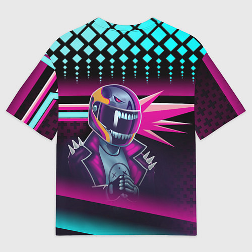 Мужская футболка оверсайз НЕОНОВЫЙ ГОНЩИК / 3D-принт – фото 2