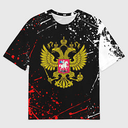 Футболка оверсайз мужская РОССИЯ, цвет: 3D-принт