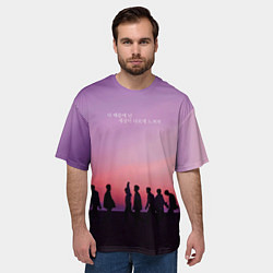 Футболка оверсайз мужская BTS, цвет: 3D-принт — фото 2