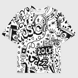 Футболка оверсайз мужская Rock, цвет: 3D-принт