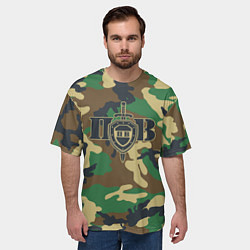 Футболка оверсайз мужская Пограничные Войска камуфляж, цвет: 3D-принт — фото 2