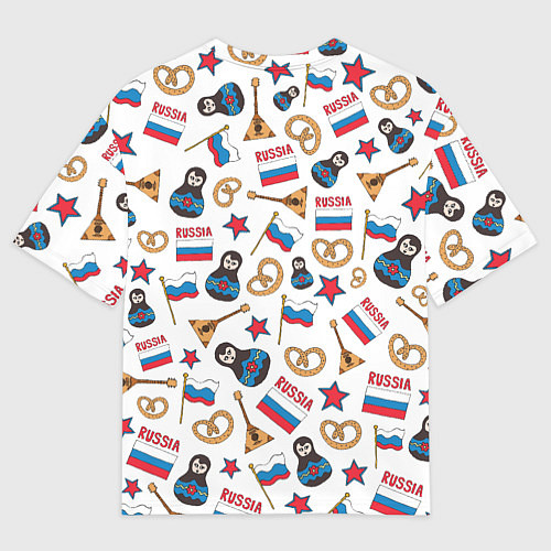 Мужская футболка оверсайз РОССИЯ УЗОР / 3D-принт – фото 2