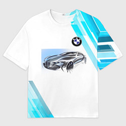 Футболка оверсайз мужская BMW, цвет: 3D-принт