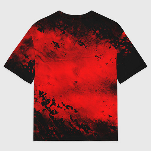 Мужская футболка оверсайз Red grunge monster energy / 3D-принт – фото 2