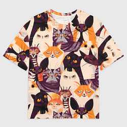 Футболка оверсайз мужская КОТИКИ, цвет: 3D-принт