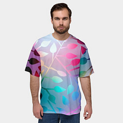 Футболка оверсайз мужская Листья, цвет: 3D-принт — фото 2