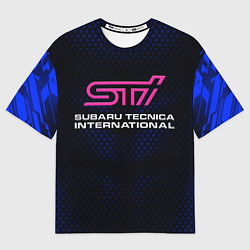 Футболка оверсайз мужская SUBARU STI Z, цвет: 3D-принт