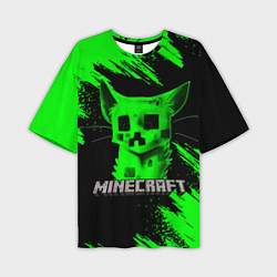 Мужская футболка оверсайз MINECRAFT CREEPER CAT