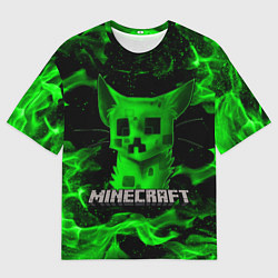 Мужская футболка оверсайз MINECRAFT CREEPER CAT