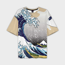 Мужская футболка оверсайз The great wave off kanagawa