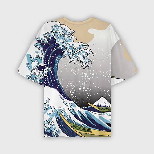 Мужская футболка оверсайз The great wave off kanagawa / 3D-принт – фото 2