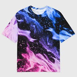 Мужская футболка оверсайз НЕОНОВЫЙ ОГОНЬ