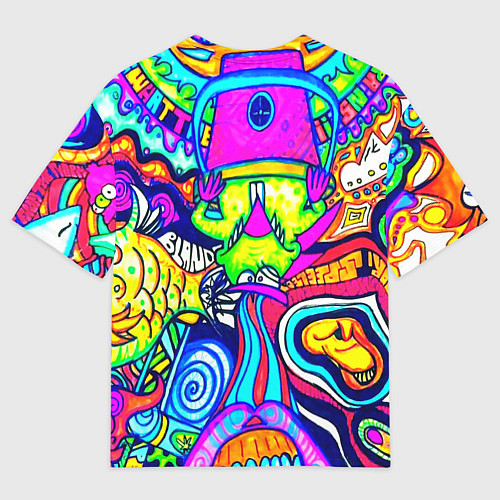 Мужская футболка оверсайз КИСЛОТНЫЕ РИСУНОК / 3D-принт – фото 2
