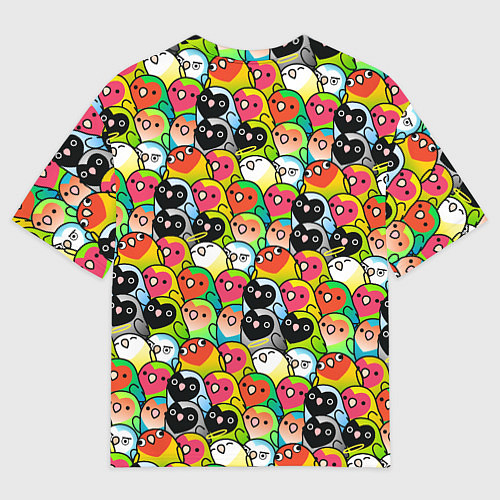 Мужская футболка оверсайз Папуги / 3D-принт – фото 2