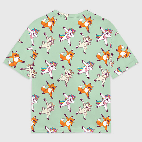 Мужская футболка оверсайз Dabbing Animals / 3D-принт – фото 2