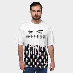 Футболка оверсайз мужская BILLIE EILISH GLITCH, цвет: 3D-принт — фото 2