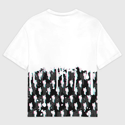 Мужская футболка оверсайз BILLIE EILISH GLITCH / 3D-принт – фото 2