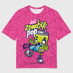 Футболка оверсайз мужская Зомби диета граффити, цвет: 3D-принт