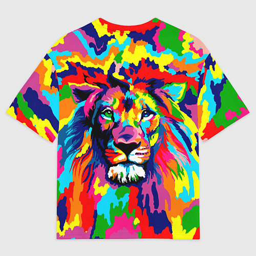 Мужская футболка оверсайз Лев Artistic Art / 3D-принт – фото 2