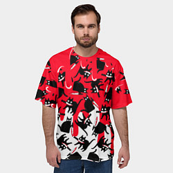 Футболка оверсайз мужская WHAT CAT, цвет: 3D-принт — фото 2