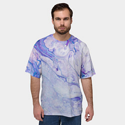 Футболка оверсайз мужская Разводы сиреневой краской, цвет: 3D-принт — фото 2