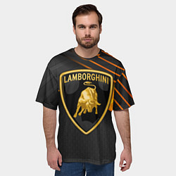 Футболка оверсайз мужская Lamborghini, цвет: 3D-принт — фото 2