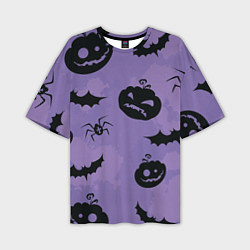 Мужская футболка оверсайз Фиолетовый хэллоуин