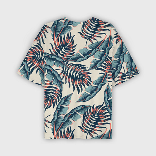 Мужская футболка оверсайз Тихие тропики / 3D-принт – фото 2