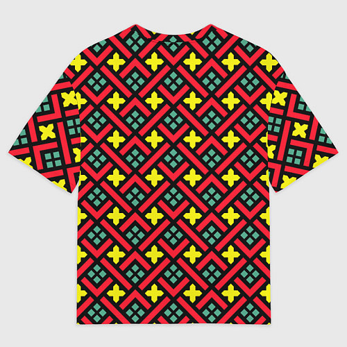 Мужская футболка оверсайз Abstract cross armor / 3D-принт – фото 2