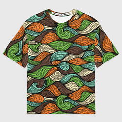 Футболка оверсайз мужская Абстрактные волны, цвет: 3D-принт