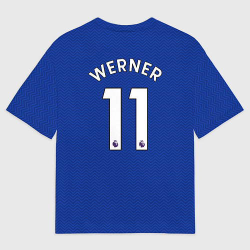 Мужская футболка оверсайз Челси форма Werner 20-21 / 3D-принт – фото 2