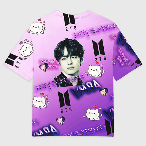 Мужская футболка оверсайз I purple you / 3D-принт – фото 2