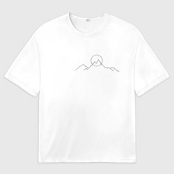 Футболка оверсайз мужская Минимализм силуэт горы, цвет: 3D-принт