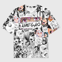 Футболка оверсайз мужская Ахегао Ahegao, цвет: 3D-принт