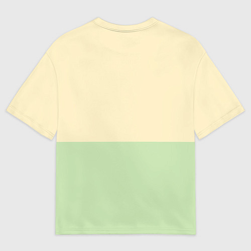 Мужская футболка оверсайз Чёрный кот на ярком фоне / 3D-принт – фото 2