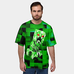 Футболка оверсайз мужская Minecraft creeper, цвет: 3D-принт — фото 2