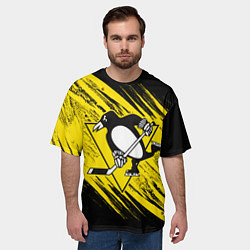 Футболка оверсайз мужская Pittsburgh Penguins Sport, цвет: 3D-принт — фото 2