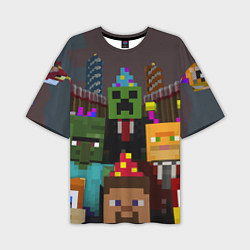 Мужская футболка оверсайз Minecraft - characters - video game