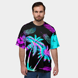 Футболка оверсайз мужская Неоновое лето, цвет: 3D-принт — фото 2