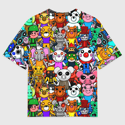 Мужская футболка оверсайз ROBLOX PIGGY / 3D-принт – фото 2