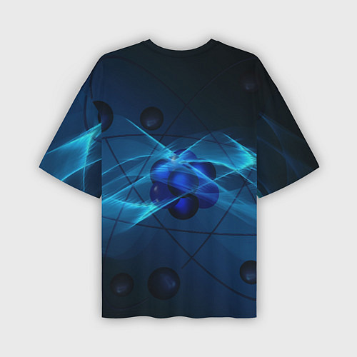 Мужская футболка оверсайз Атом / 3D-принт – фото 2