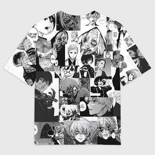 Мужская футболка оверсайз Токийский гуль / 3D-принт – фото 2