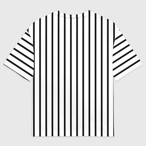 Мужская футболка оверсайз Чёрные и белые полосы / 3D-принт – фото 2