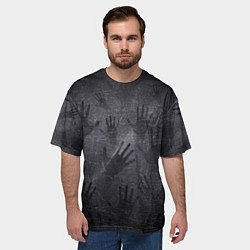 Футболка оверсайз мужская ЛАДОНИ УШЕДШИХ, цвет: 3D-принт — фото 2