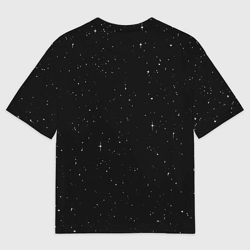 Мужская футболка оверсайз Пицца, пончик и космос / 3D-принт – фото 2
