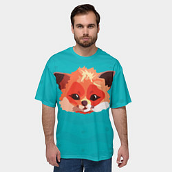 Футболка оверсайз мужская Лисичка, цвет: 3D-принт — фото 2