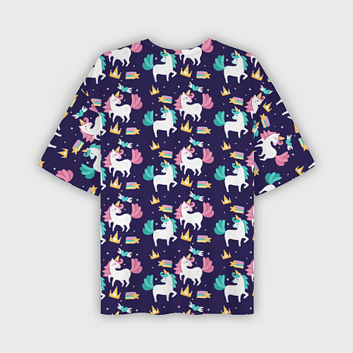 Мужская футболка оверсайз Unicorn pattern / 3D-принт – фото 2