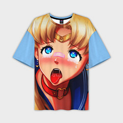 Футболка оверсайз мужская SAILOR MOON AHEGAO, цвет: 3D-принт