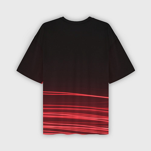 Мужская футболка оверсайз Красное и Черное / 3D-принт – фото 2